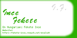 ince fekete business card